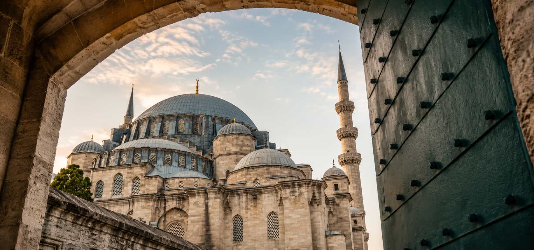 Istanbul's Finest Five — Süleymaniye Mosque courtyard and Galata Tower at sunrise